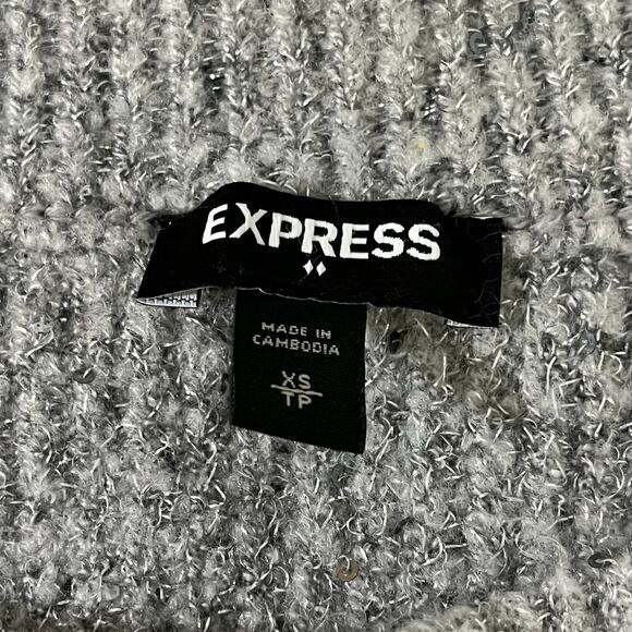 Express Womens Silver Shimmer Sweater Size XS - Picture 9 of 11